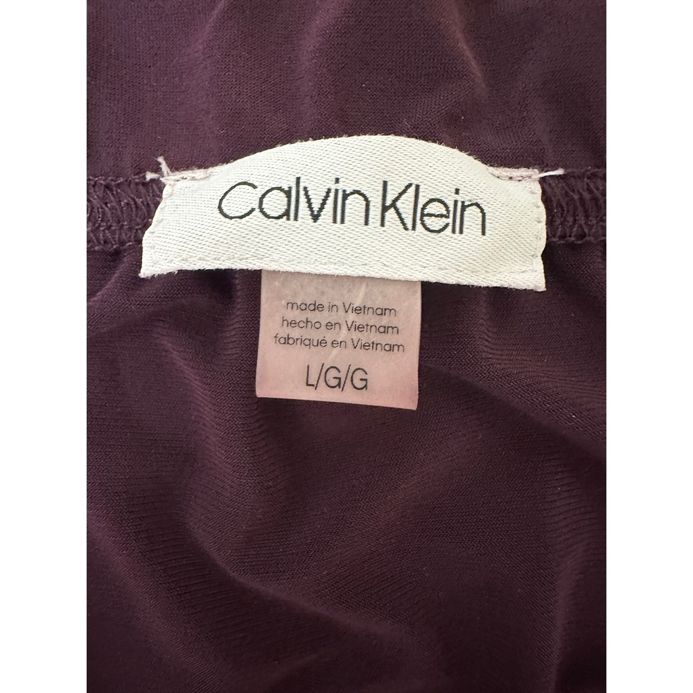 Calvin Klein‎ Shell Top Womens Plum Ruffle Keyhole Sleeveless Dark Academia L - Picture 6 of 6